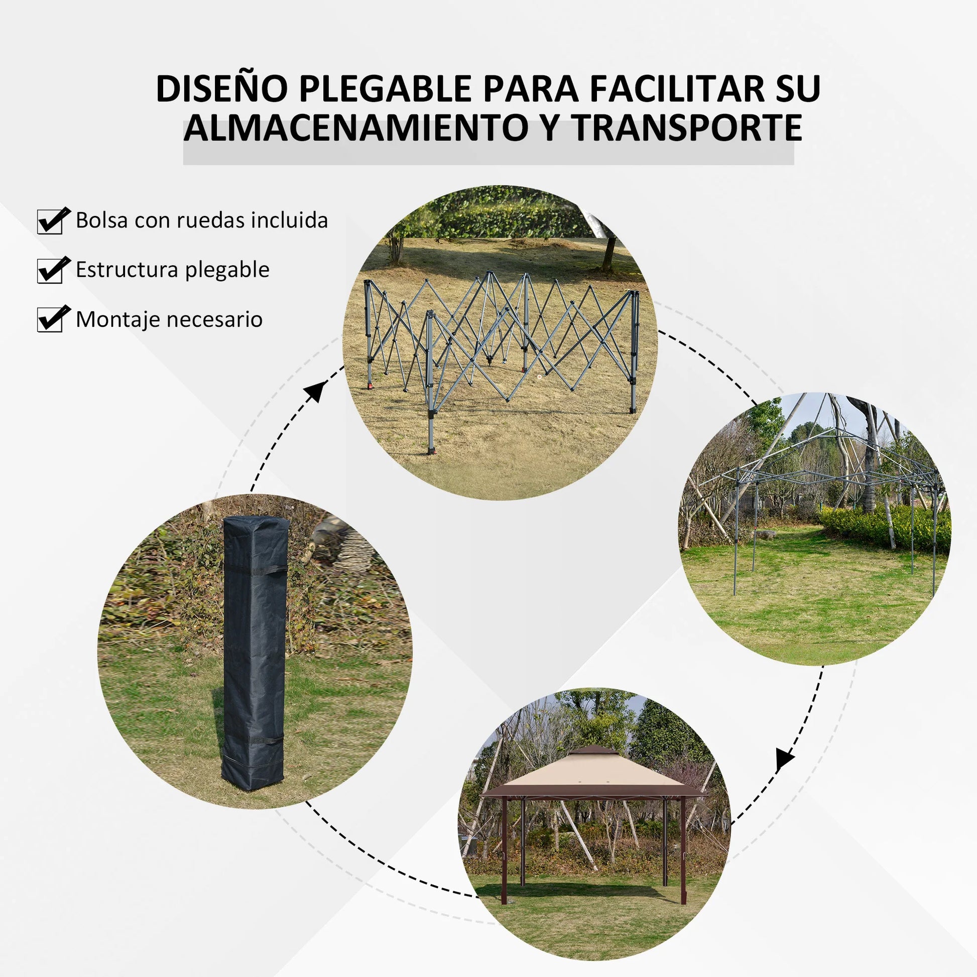 Inklapbare Tent – Vouwtent – Partytent – Markttent – Overkapping – 3,85x3,85 Meter – Waterafstotend Polyester - QUORE