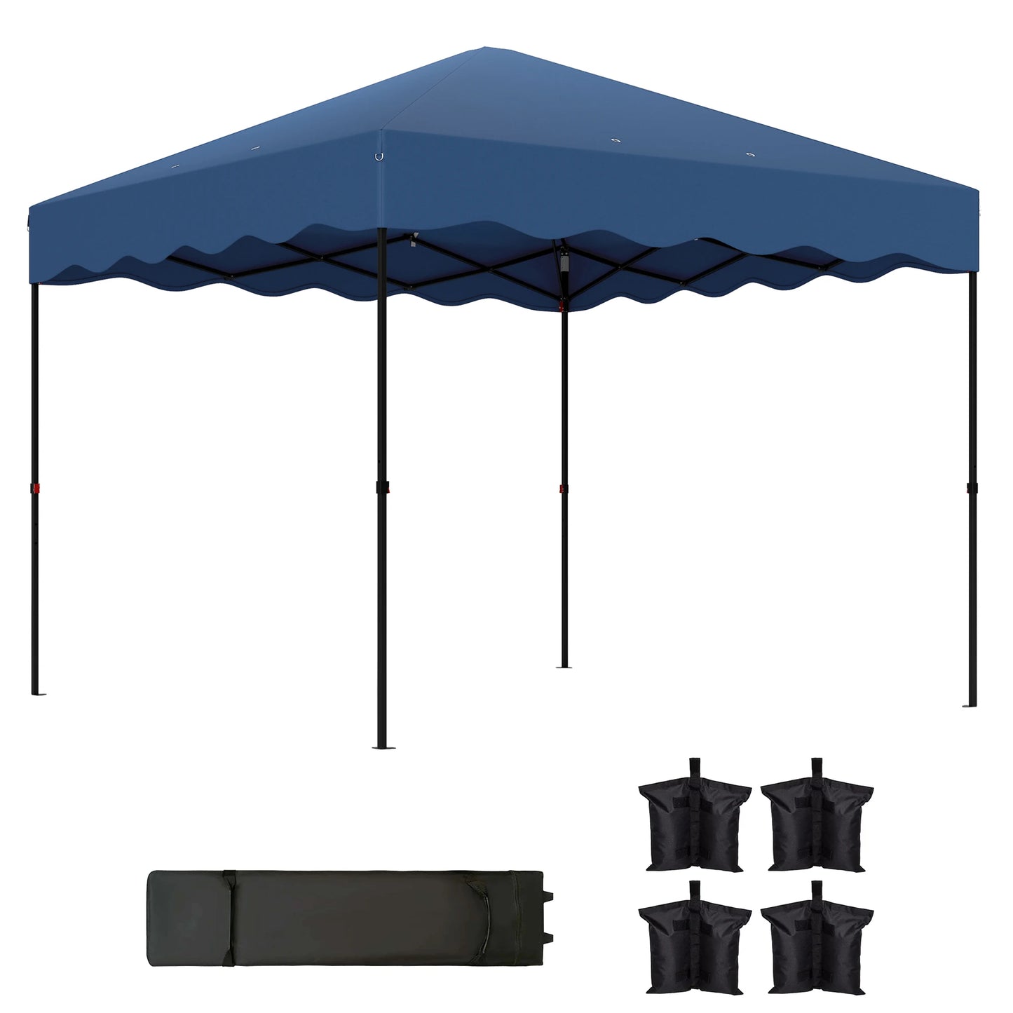Pop-Up Tuinpaviljoen – Tuinkamer – Schaduwdoek – Tuinoverkapping – Tent – UPF50+ Zonbescherming – Verstelbare Poten - 3X3 meter - Blauw