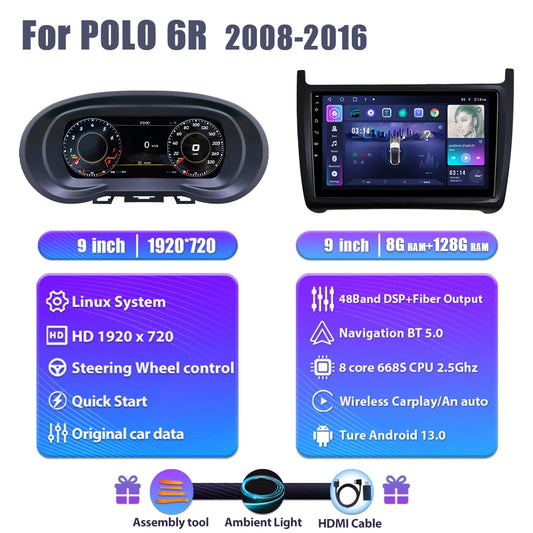 Dashboardpaneel – Digital Dashboard Cluster – Instrumentenpaneel – Cockpit Display – Auto Dashboard – 9 Inch IPS HD Scherm – Snelle Linux OS Opstart