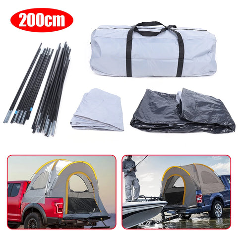 Tent - Kampeertent - Veldkamperen - Pickup Truck Tent - Kampeer Achterklep Luifel - Zonwerende Autotent - 210D Oxford doek - Waterdicht - 200cm - Zilver