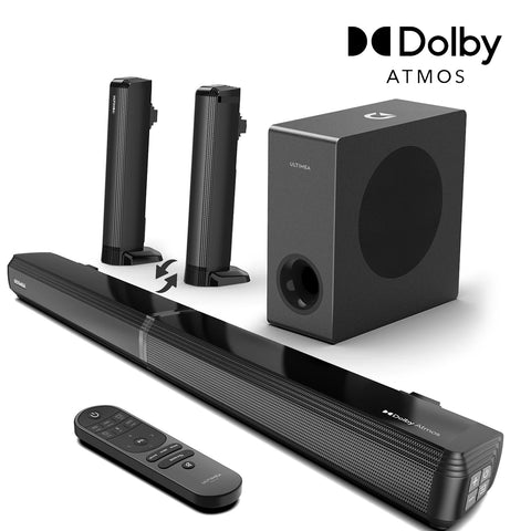 Soundbar - 2-in-1 - 4.1ch Soundbar for TV - Stereo - BT 5.3 - 280W - 99dB - Detachable soundbar - Speakers - Speaker cables - Speaker - Black