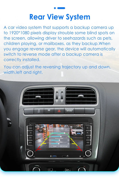 Car Multimedia Player - For Volkswagen GOLF - 2 Din - 7Inch - MP5 with camera2 - Carplay Screen - 1GB16GB with Rear View Camera - Car Navigation System - Multimedia Car Radio - Android 12