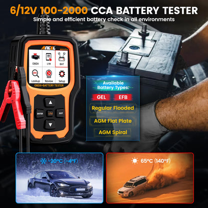 OBD Scanner - OBD2 - Auto Scanner - Auto uitlezen - Diagnose Apparatuur voor Auto's - Code Reader - Battery Test - Check Engine - Volledige OBD2 Functies - Diagnose Tool - Autoscanner
