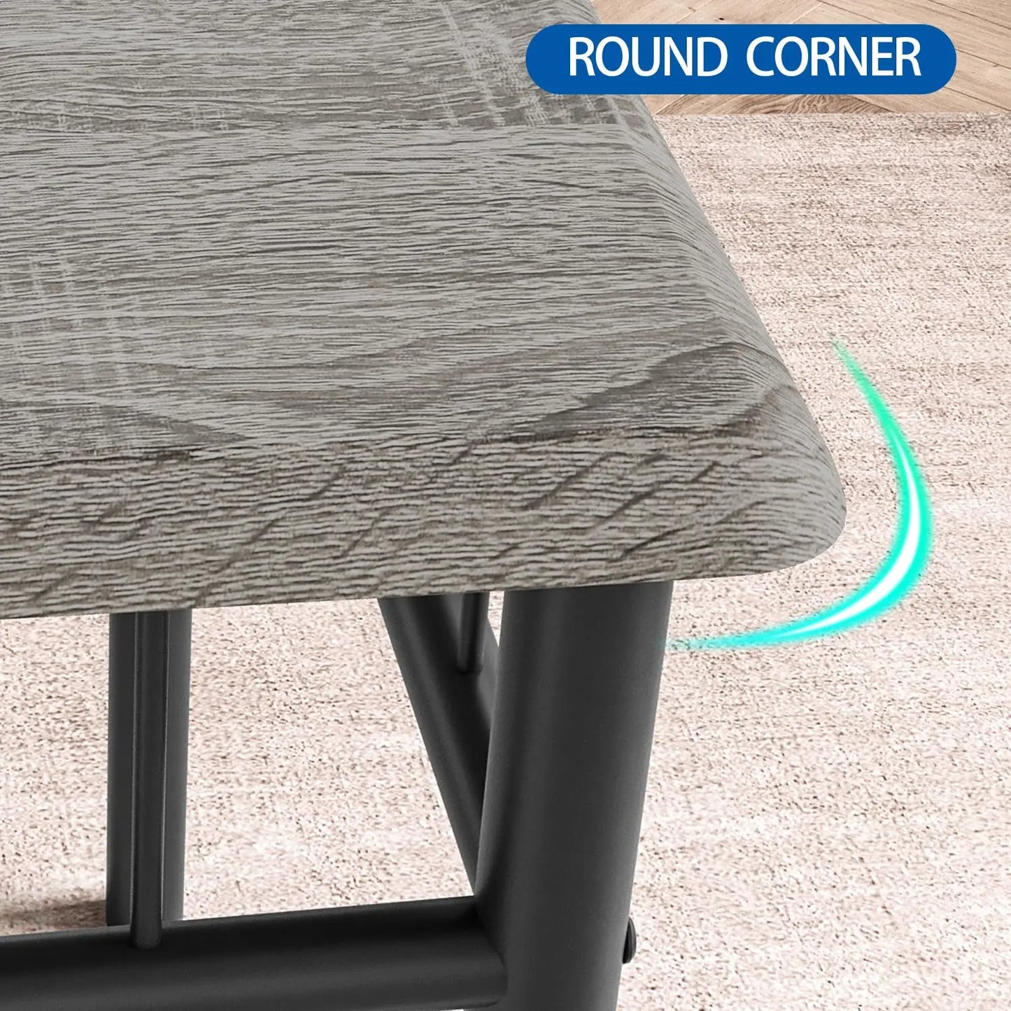 3-Piece Wood Dining Table Set for 2, Compact Square Kitchen Table Set with 2 Upholstered Chairs, Space-Saving Dining Table Set f