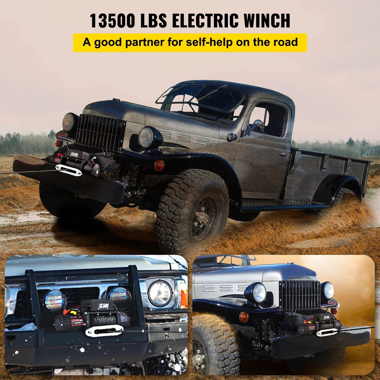 Trekkracht Lier – Werk Lier – Elektrische Lier – Offroad Lier – 6.123 Kg Trekkracht – 24 Meter Synthetische Kabel - QUORE
