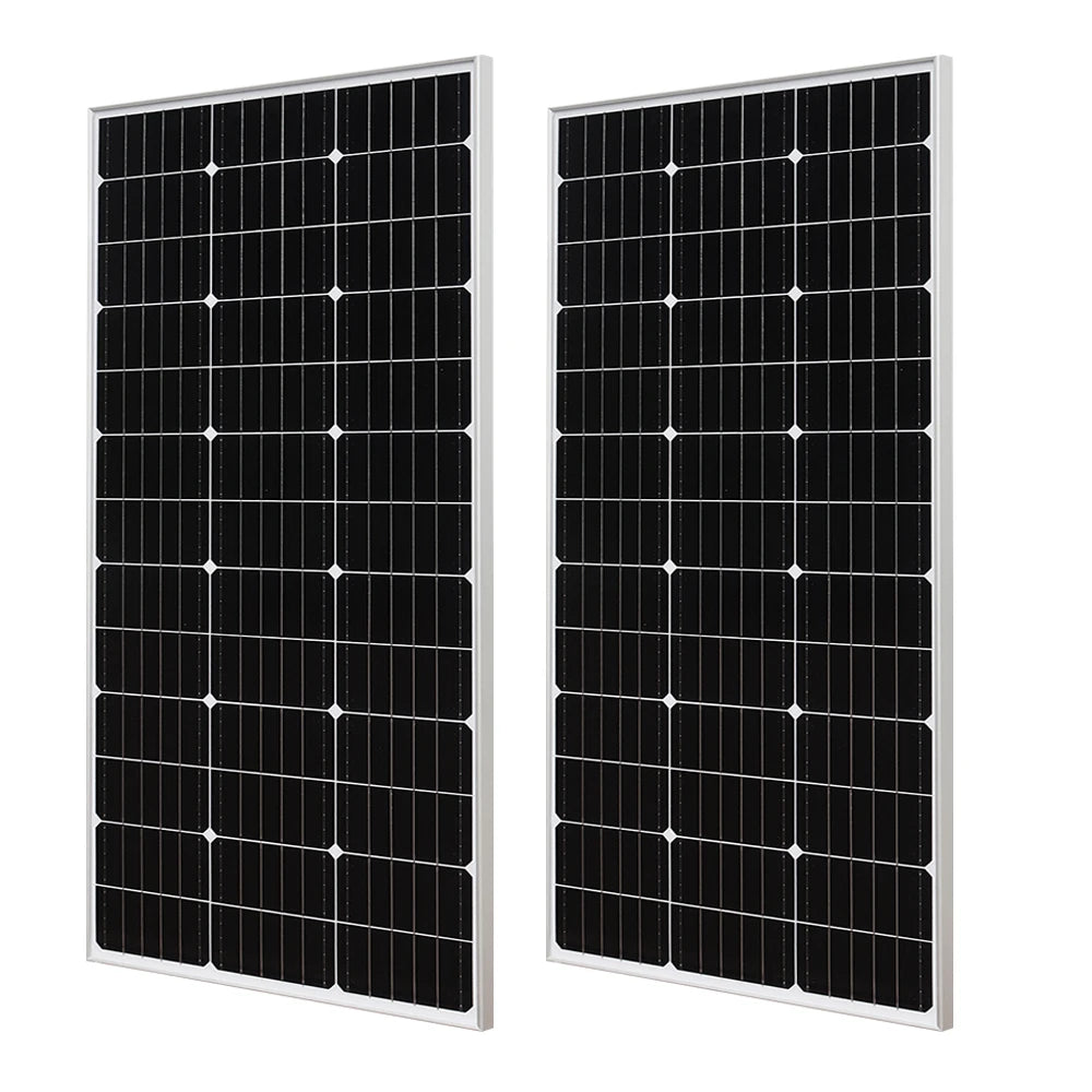 Zonnepaneel - Zonnepanelen - Monokristallijn - Set van 2 - 150W - Rigid Glass - Waterdicht - Lichtgewicht - On-Grid/Off-Grid Gebruik - Hoge Efficiëntie