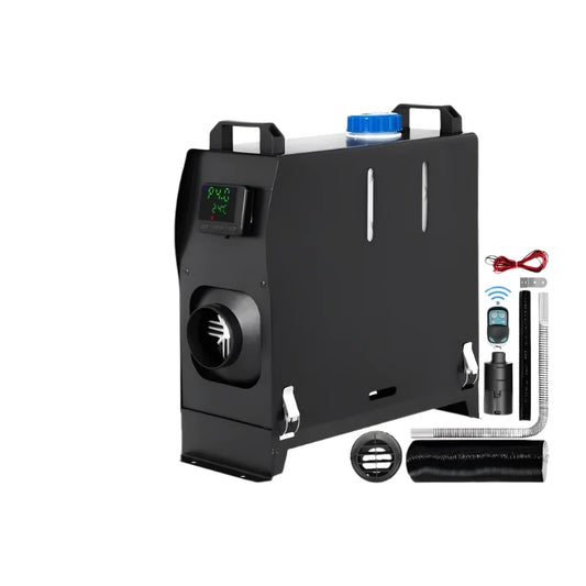 Diesel Heater - Auto Heater - Parkeer Heater - Diesel Heater - 8KW - 12V - Eén Gat voor Stopcontact - met Zwarte LCD Schakelaar - Snel Verwarmende Heater - Zwart - QUORE