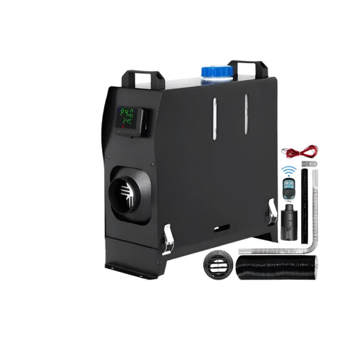 Diesel Heater - Auto Heater - Parkeer Heater - Diesel Heater - 8KW - 12V - Eén Gat voor Stopcontact - met Zwarte LCD Schakelaar - Snel Verwarmende Heater - Zwart