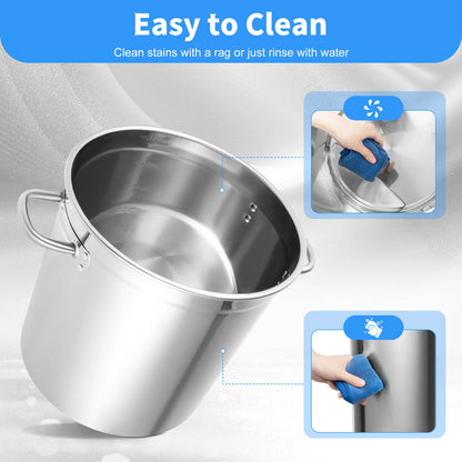 Soup pan - Soup pot - Cooking pans - Stew pan - Soup kettle - 70L - Stainless steel soup pan with lid - With stainless steel lid