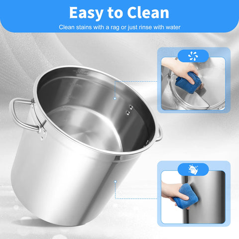 Soup pan - Soup pot - Cooking pans - Stew pan - Soup kettle - 70L - Stainless steel soup pan with lid - With stainless steel lid