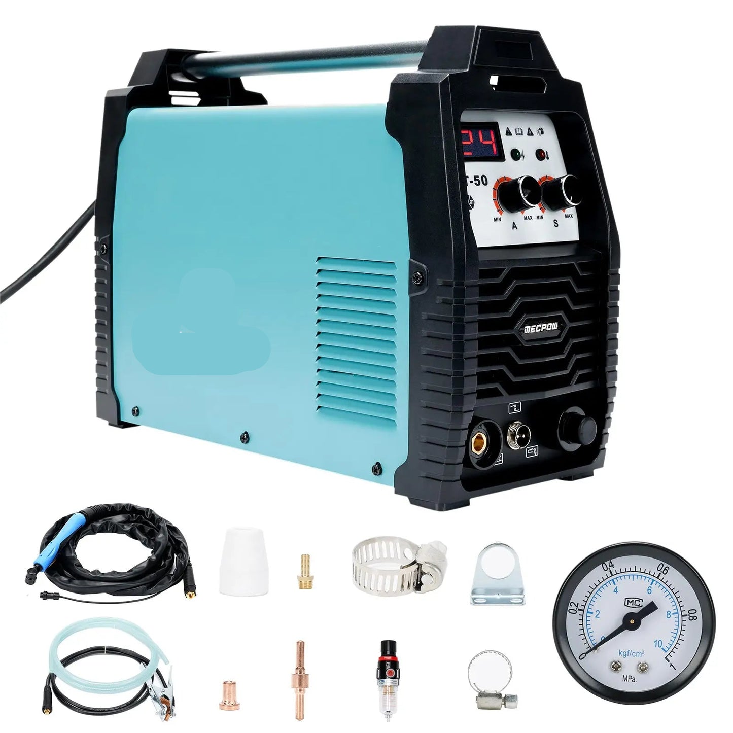Plasmasnijder – Plasma Snijder – Plasmasnijmachine – Metaalsnijder – Instelbare Stroomsterkte 20-50A – Lichtgewicht 5,2 Kg - IGBT-invertertechnologie - Contactboogstart - Slimme ventilator - Snijdt materialen van 5-15 mm