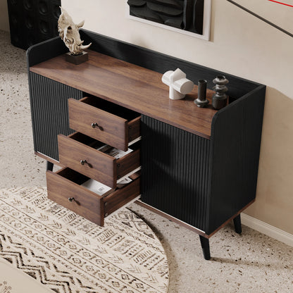 Dressoir – Sideboard – Wandmeubel – Kast – Opbergkast – 117,5x40x80 cm – MDF & Spaanplaat – Schuifdeuren Met Laden