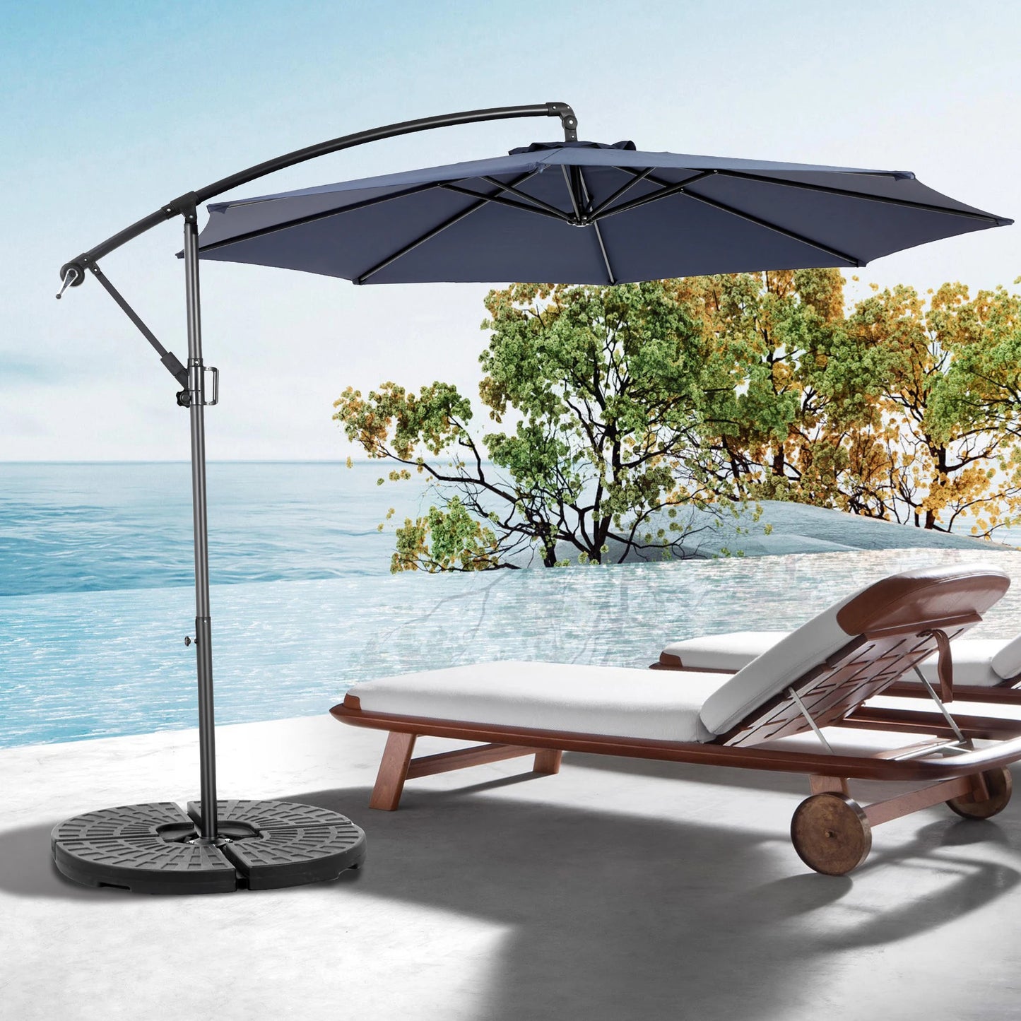 Zweefparasol – Hangparasol – Tuinparasol – Terrasparasol – Balkonparasol – UPF50+ Bescherming – Ø 2,6 Meter Diameter