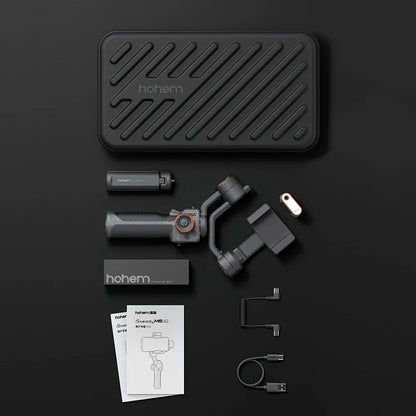 Gimbal Smartphone - Gimbal voor Smartphone & Camera - Handheld spiegelloos - Draadloze afneembare - Handheld Gimbal - Stabilisator Selfie Statief - voor Smartphone - met AI Magnetisch Vullicht - Zwart