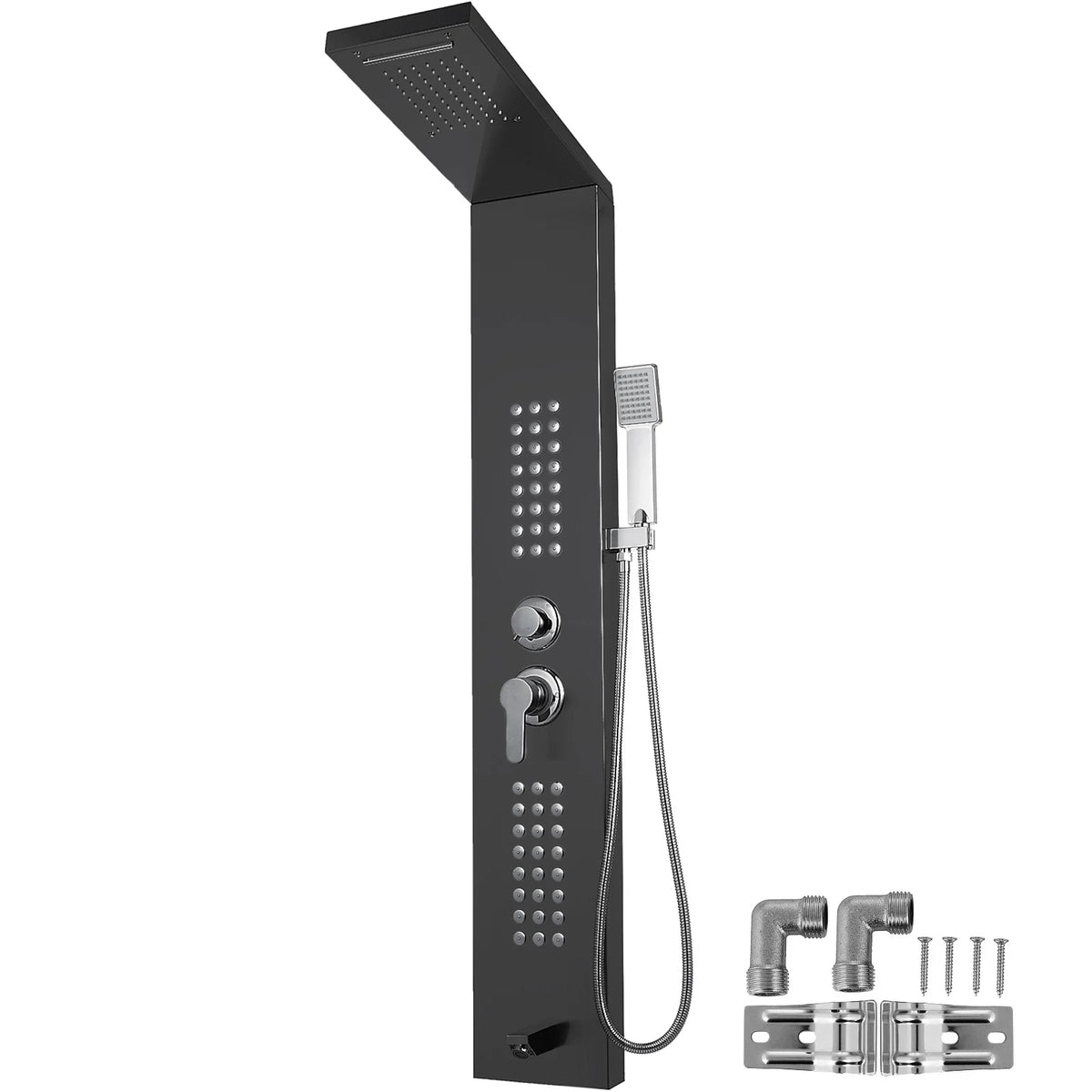 VEVOR  Zwarte regendouche - Led licht - Massage douche paneel - Sproeier - QUORE
