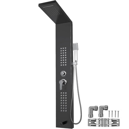 VEVOR  Zwarte regendouche - Led licht - Massage douche paneel - Sproeier - QUORE