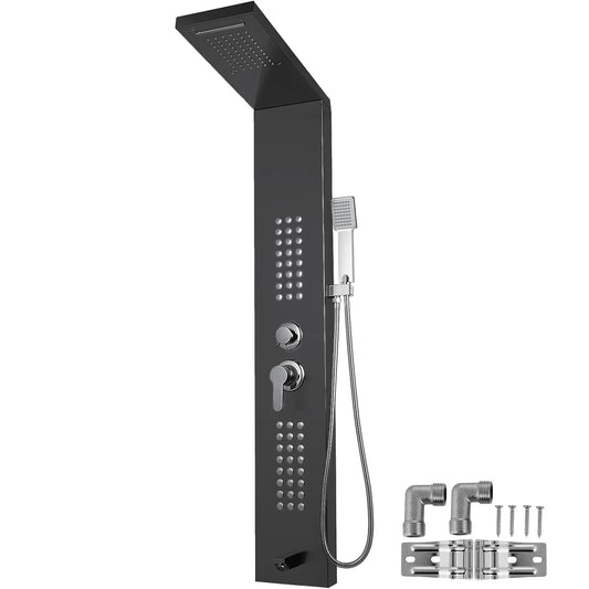 VEVOR  Zwarte regendouche - Led licht - Massage douche paneel - Sproeier - QUORE