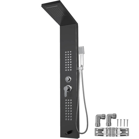 VEVOR  Zwarte regendouche - Led licht - Massage douche paneel - Sproeier - QUORE
