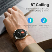 Smartwatch Straps - Smartwatches - Men Women Sports Watch - 3.35cm - UHD AMOLED - Metal Case - Leather and Rubber Strap - 5ATM Waterproof - Built-in GPS - 300-450 mAh - Blackish Green