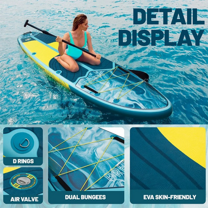 Opblaasbare Paddleboard – Inflatable Board – SUP Board – Watersportboard – Stevige PVC Constructie – Draagvermogen 175 Kg - Blauw