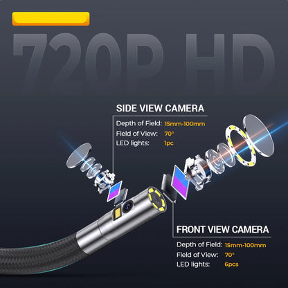 Inspectiecamera – Endoscoop – Borescoop – Inspectieapparaat – Camera – Dual Lens – 6,5mm Diameter – 4,3 inch IPS Scherm