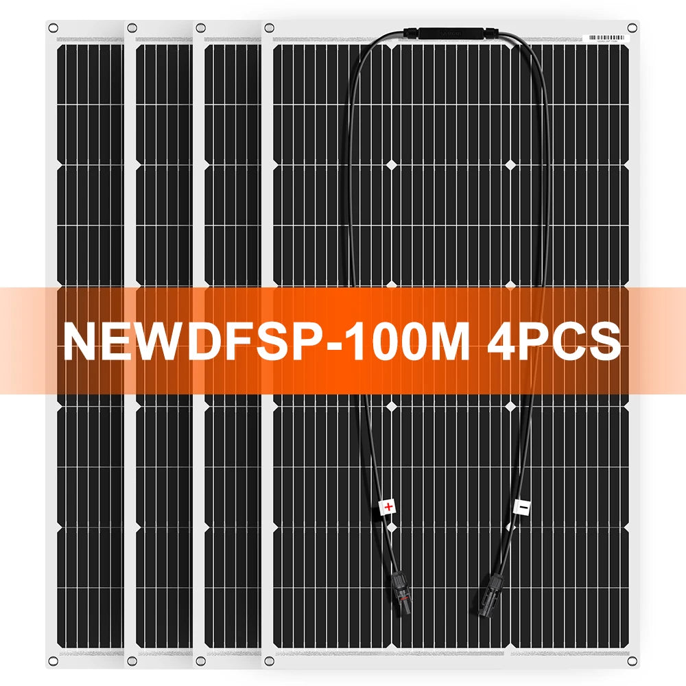 Zonnepanelen - Monokristallijne Zonnepaneel - Draagbaar Zonnepaneel - Flexibele - 400W - 18V - Waterdichte Monokristallijne Zonnepaneel Camping RV Thuis Opladen 12V