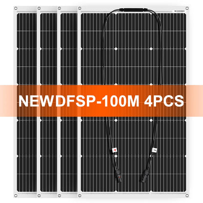 Zonnepanelen - Monokristallijne Zonnepaneel - Draagbaar Zonnepaneel - Flexibele - 400W - 18V - Waterdichte Monokristallijne Zonnepaneel Camping RV Thuis Opladen 12V
