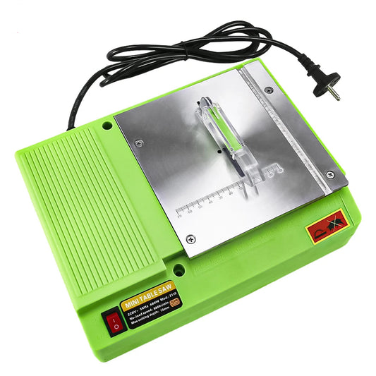 Mini Tafelcirkelzaag - Mini Cirkelzaag - Tafelzaag - Elektrische zaag - 220V - 480W - Groen - QUORE