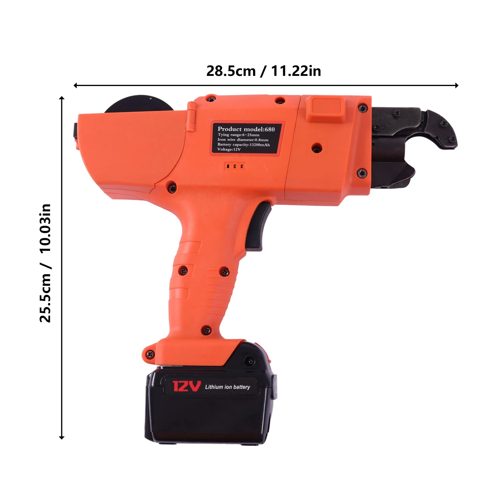 Elektrische Bindmachine – Betonijzerbinder – Rebar Tier – Bindapparaat – Handheld Strikmachine – 12V Lithium-Ion Accu – Snelle 0,8 Seconden Knop - QUORE