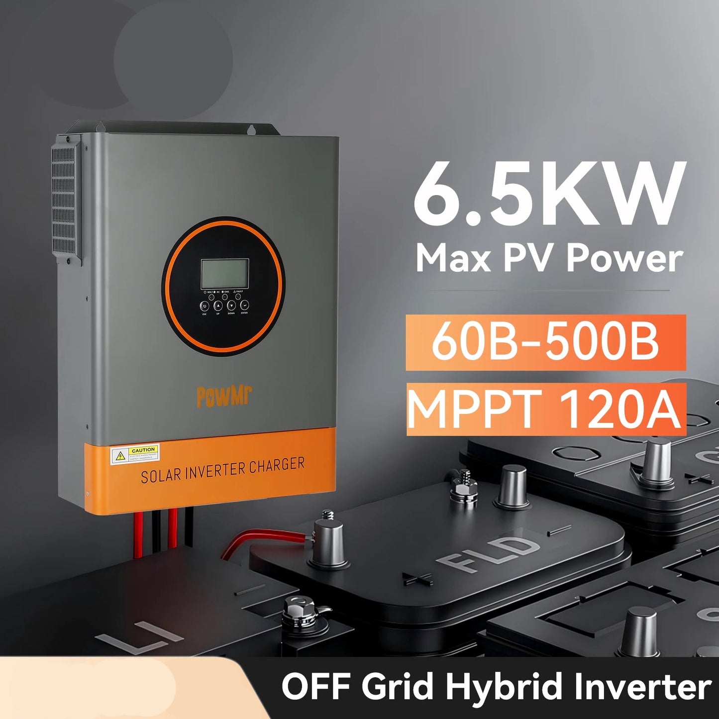 Hybride Zonnestroom Omvormer 48V – Solar Inverter – Zonne-energie Omvormer – Off-grid Converter – MPPT Omvormer – Regular Version 220-240V – 6,2 kW Maximaal Vermogen – Duale AC-uitgangen