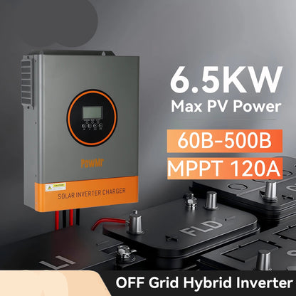 Hybride Zonnestroom Omvormer – Zonne-Omvormer – Solar Inverter – Off-Grid Omvormer – 48V WiFi Versie – 6,2 kW Vermogen – Dual AC Output met MPPT