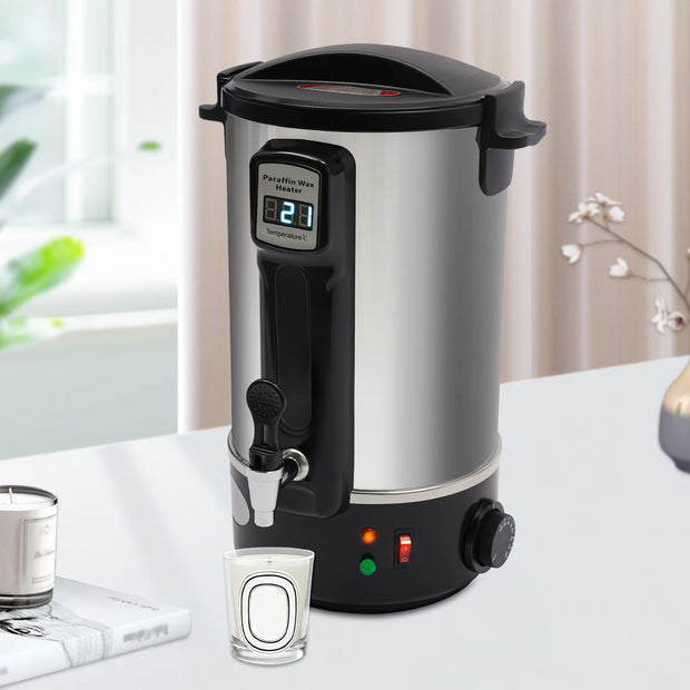 Elektrische Wassmelter - Wazsmelter - Kaarsen Maken - Kaarswas -   Verwarmingspot - 12L/1100W - 3,92 kg - Grijs