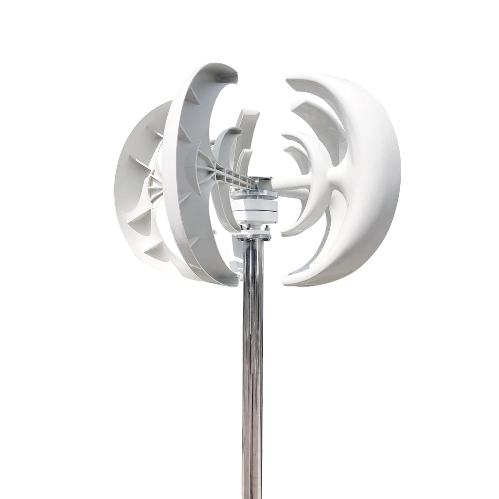 Windturbine - Windmolen - Windturbine Generator - Windenergie - Verticale - 3000W - 12V - met Oplaadcontroller - Duurzame Energie voor Huishoudens en Boerderijen -Wit - QUORE