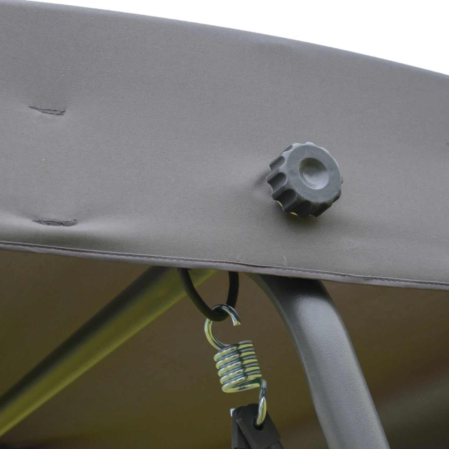 3-Zits Tuinswing met Dakzonwering - Verstelbare Rugleuning - Stalen Frame - Ademend - Grijs - QUORE