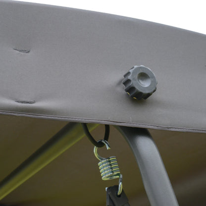3-Zits Tuinswing met Dakzonwering - Verstelbare Rugleuning - Stalen Frame - Ademend - Grijs - QUORE