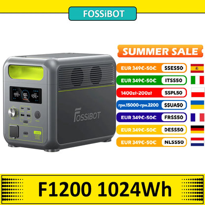 Draagbare Powerstation – Mobiele Accu – Camping Batterij – Noodstroomvoorziening – LiFePO4 Batterij – 1024Wh Capaciteit – 1200W Vermogen