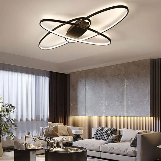 Plafondlamp - Plafonniere - Industrial Ceiling Lamp - 70W - Creatieve Hanglamp - LED Kroonluchter - Zwart - QUORE