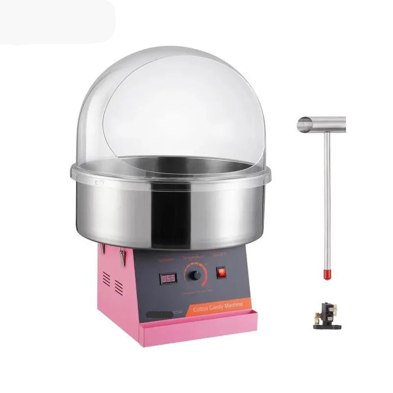 Suikerspinmachine Elektrisch - Suikerspinmachines - Mini Suikerspin - Suikerspinmaker - 1000W - RVS Kom - Instelbare Temperatuur - Suikerschep Inclusief – Voor Feest - Kermis & Evenementen - Roze met Hoes