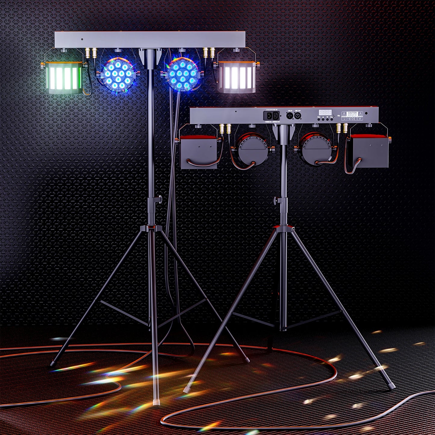 LED Par Lights – Stageverlichting – DJ Verlichting – Party Licht – RGBW LED Set – 2 Stuks EU Stekker – 60W Vermogen – DMX512 Besturing