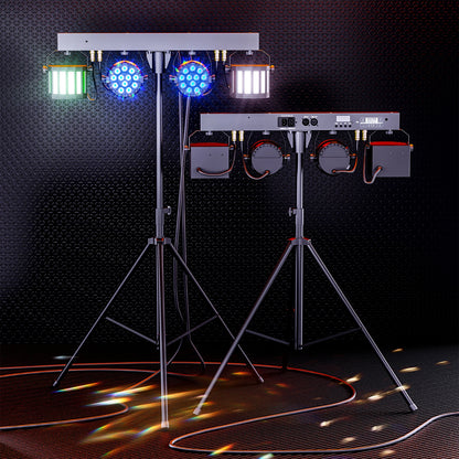 LED Par Lights – Stageverlichting – DJ Verlichting – Party Licht – RGBW LED Set – 2 Stuks EU Stekker – 60W Vermogen – DMX512 Besturing