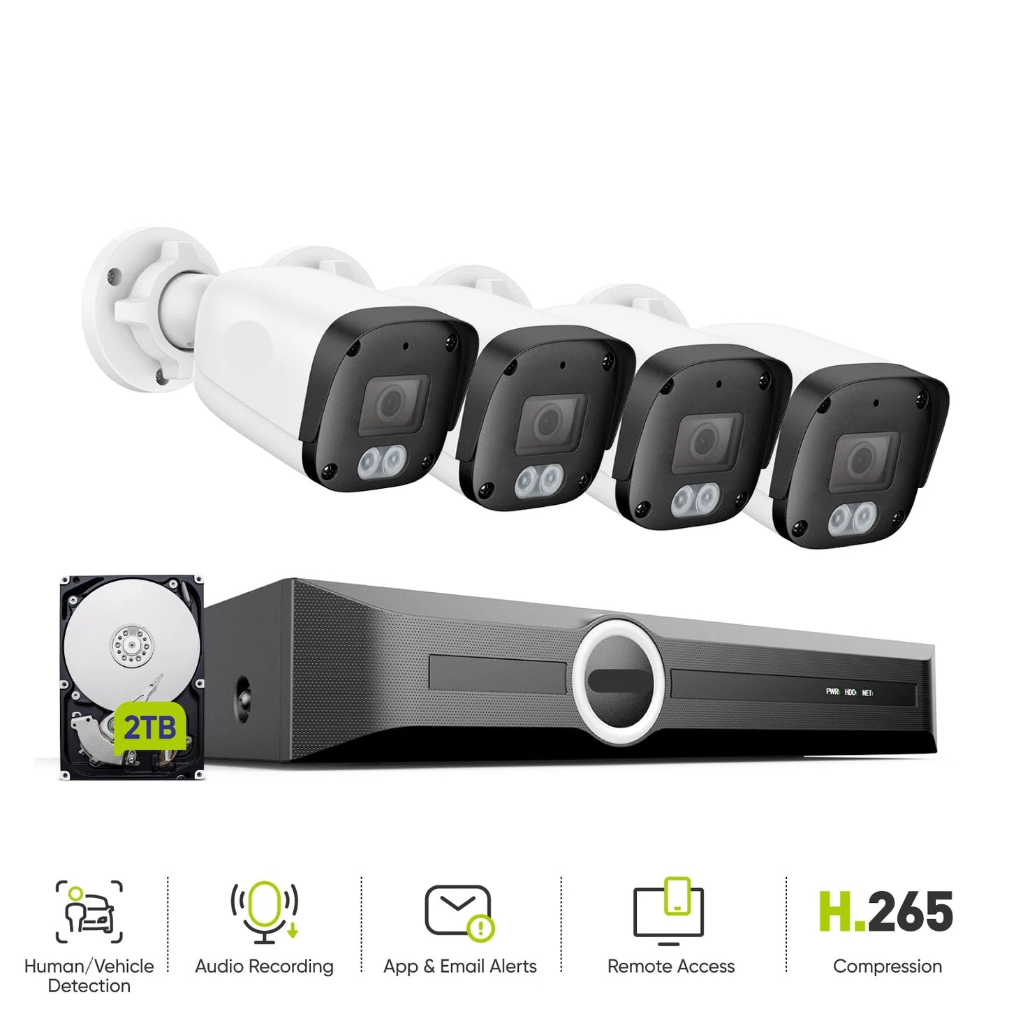 Beveiligingscamera – Camerabewaking – Bewakingscamera – Buitencamera – Netwerkcamera – 5MP Resolutie – Nachtzicht Tot 30 Meter