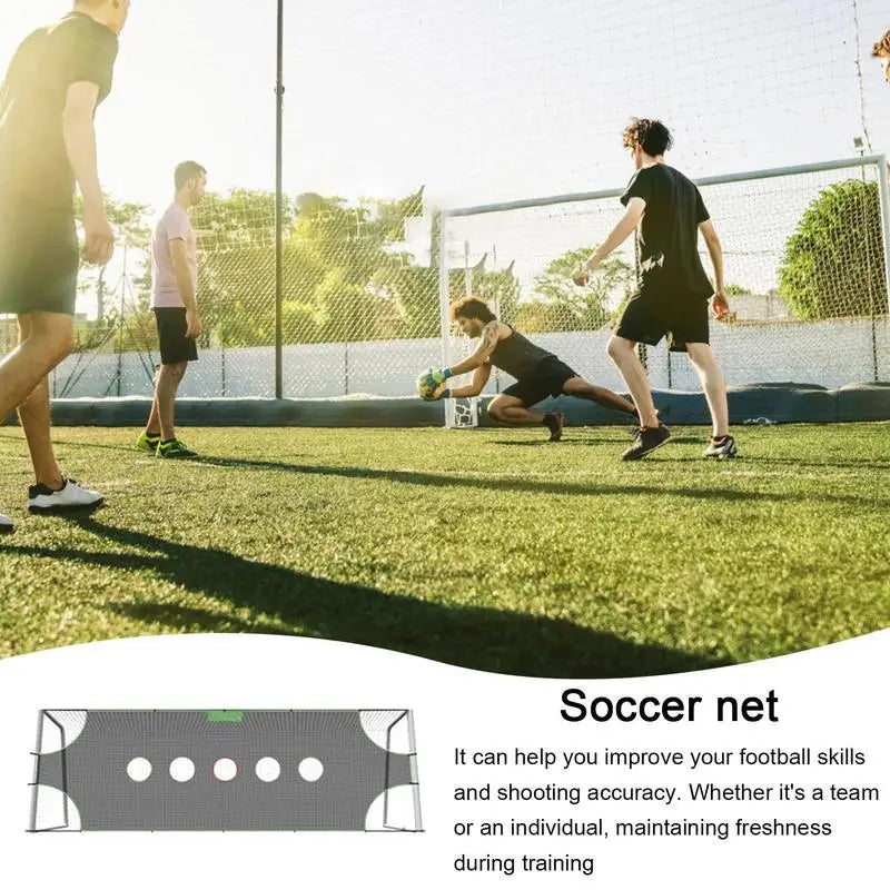 Doelwand - 3 gaten - verwijderbaar - gatendoek voor op doel - voetbalspullen - voetbal trainingsmateriaal - QUORE