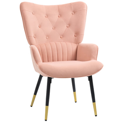 Fauteuil – Velvet Stoel – Relaxfauteuil – Leunstoel – Zachte Fluweelbekleding – Ergonomisch Zitvlak – Stalen Pootjes