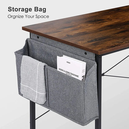100Cm/120Cm Simple Computer PC Laptop Desk Office Desk Wooden with Storage Bag Home Office Table - QUORE