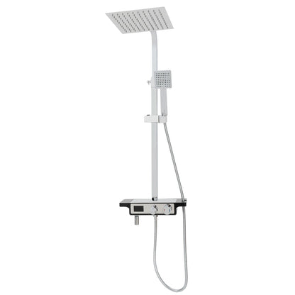 Douche - Regendouche - Douchewand - Douchekolom - Douchepanelen - Thermostatische Regendouche met Digitale Display - Slim & Stijlvol Douchesysteem - Chroom - Zilver
