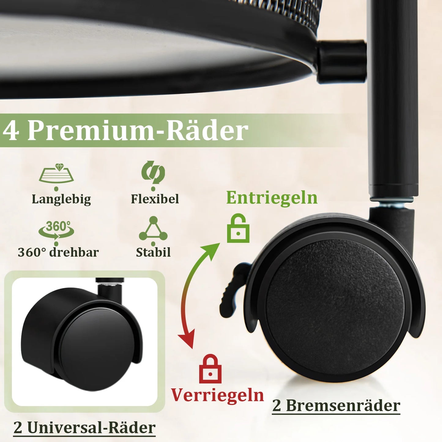 Opvouwbare 3-laagse Keuken- en Badkamer Trolley – Multifunctionele Opslagkar met Gaasmanden – Rijdende Organizer voor Keuken, Woonkamer, Slaapkamer, Babykamer – Zwart