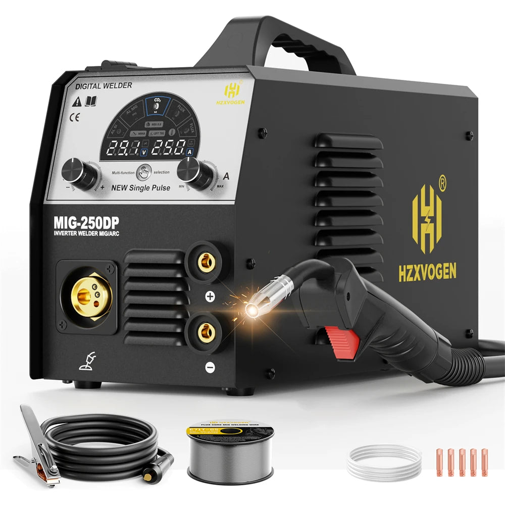 MIG250DP Lasmachine – Miglasapparaat – Lasapparaat – Draadvoedingsmachine – Metaallasmachine – Automatische Draadvoeding – Lichtgewicht Compact Design