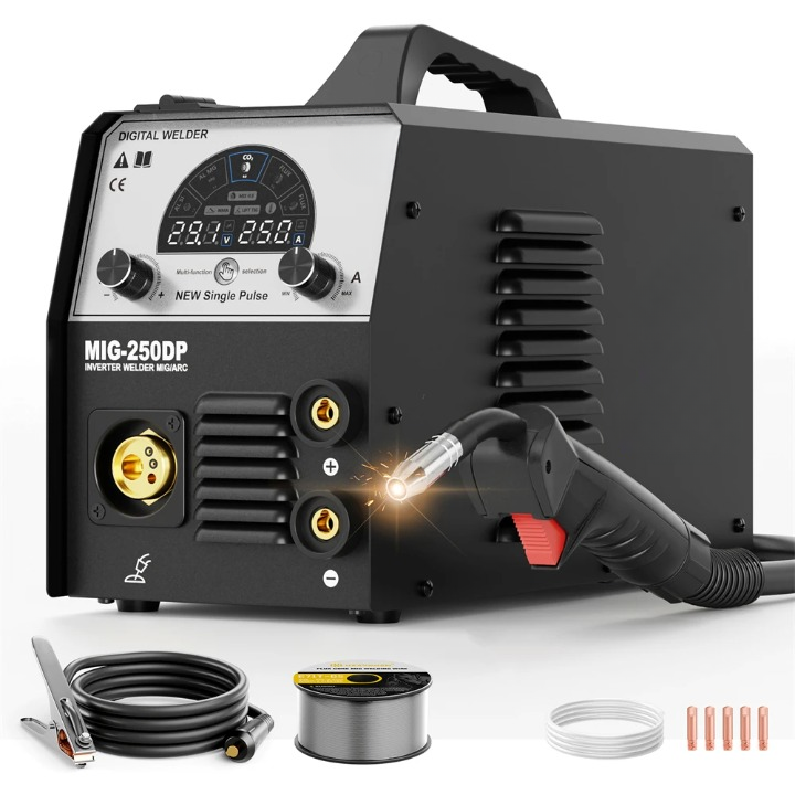 5-In-1 Lasmachine – Lasmachine – MIG Lasmachine – TIG Lasmachine – Stick Lasmachine – 250 Ampère Vermogen – Synergetische Regelaar