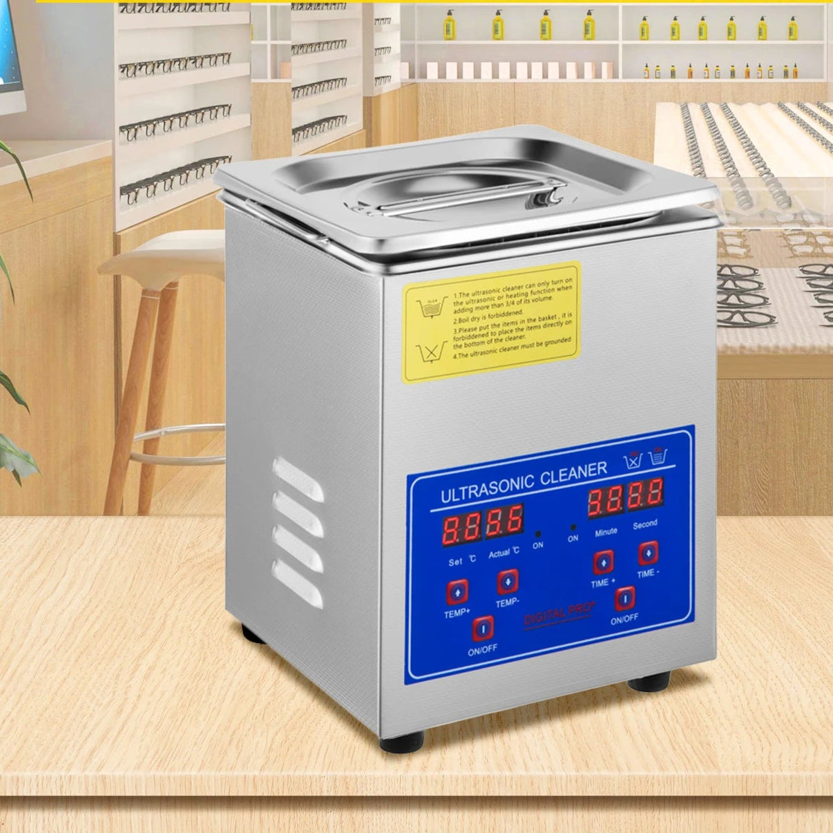 Ultrasoon Reiniger - Reinigingsapparaat voor Sieraden en Brillen - 1.3L - Ultrasone - Ultrasonic Cleaner - Compacte Draagbare Wasmachine - voor Servies, Sieraden en Huishoudelijk Gebruik