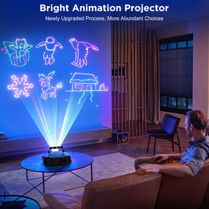 3D Animatie Laser Projector – DJ Laser Licht – Stage Laser – Lichtshow Projector – RGB Laser – EU Plug – 100W Krachtige Lichtoutput – DMX512 en App Bediening